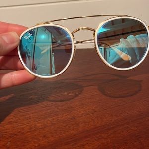 Rayban sunglasses with blue reflective lenses